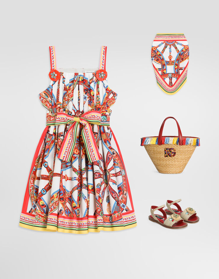 Dolce & Gabbana Carretto-print poplin dress Multicolor L54DU2FI5O4