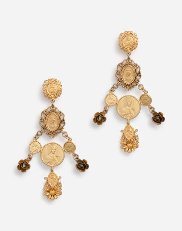 Dolce & Gabbana Ohrhänger mit votiven dekorationen und kleinen rosen GOLD WEG6M2W0001