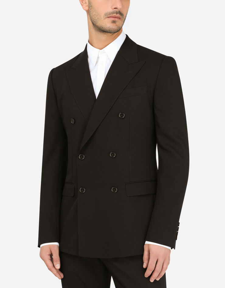 Dolce & Gabbana Double-breasted virgin wool Taormina jacket Black G2NZ3TFU2KF