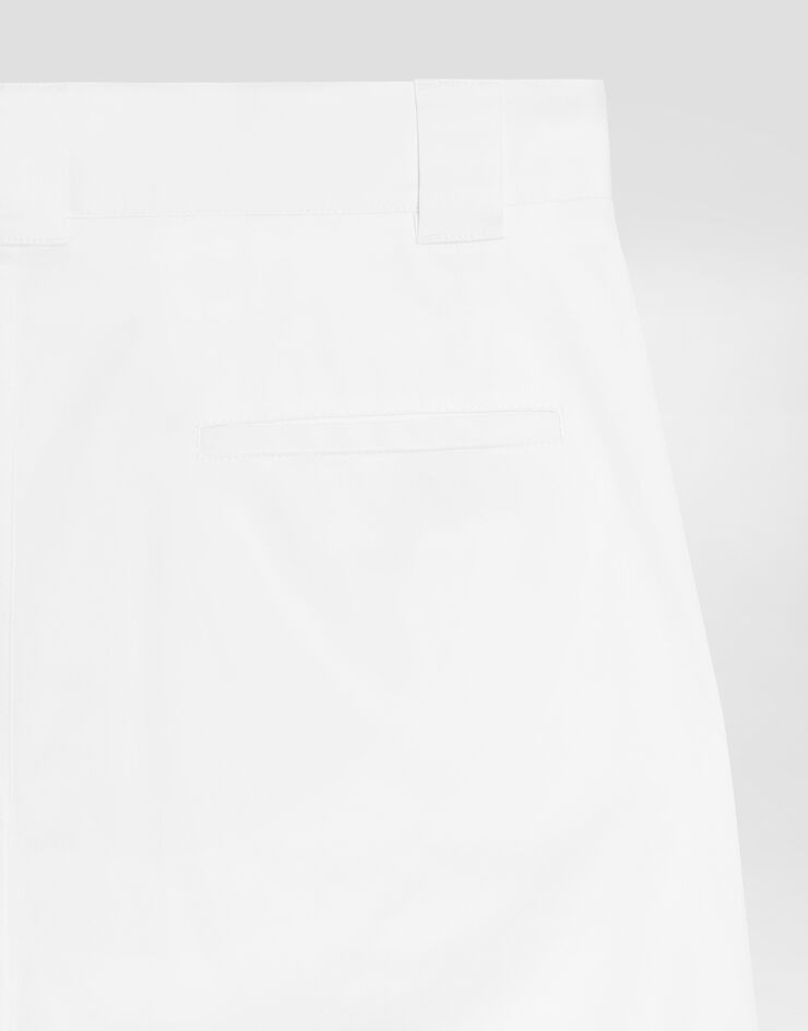 Dolce & Gabbana Pantalones en gabardina de algodón elástico White GP22AZFUFNV