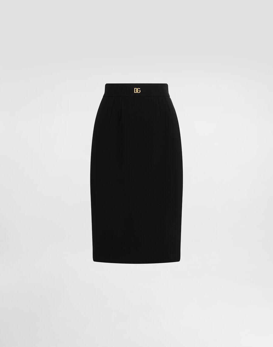 Wool midi pencil skirt with DG logo