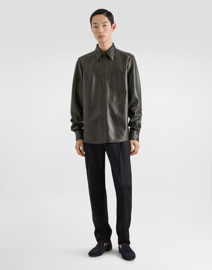 Dolce & Gabbana Nappa leather shirt Green G5NP9LHULFY