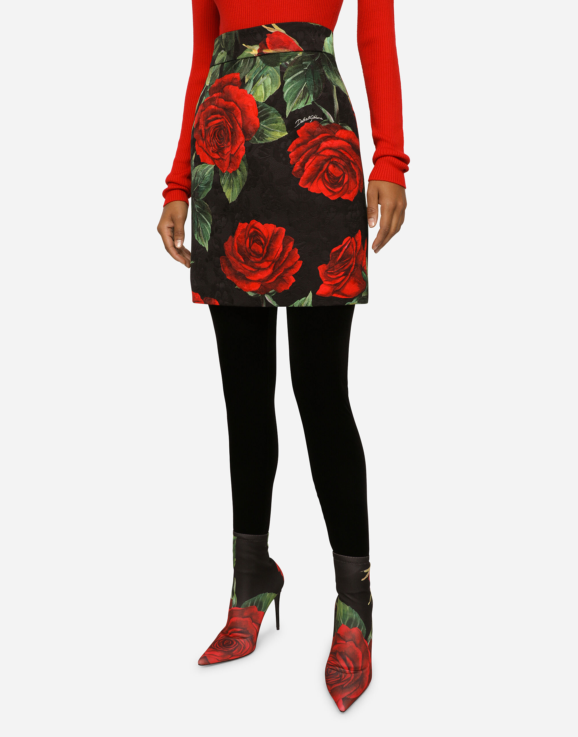 【DOLCE&GABBANA】レオパード柄ブロケードミニスカート DOLCE&GABBANA】レオパード柄ブロケードミニスカート
