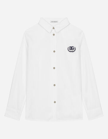 Dolce & Gabbana Poplin shirt with DG laurel logo Multicolor L44S21LDC87