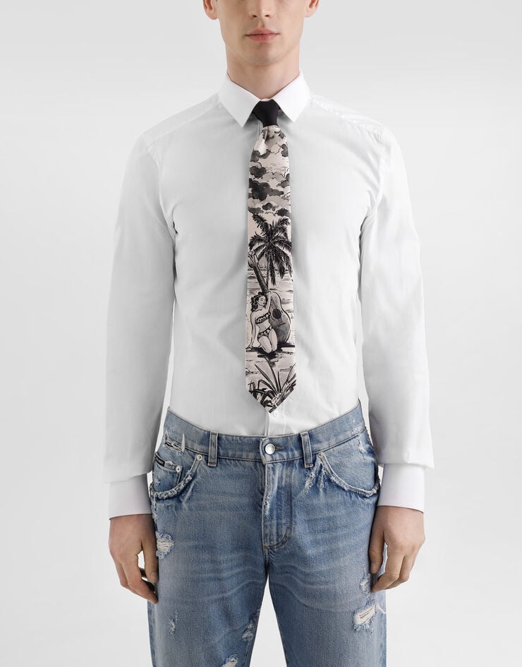 Dolce & Gabbana Pin-up print silk tie Print GT147EG0TJ4