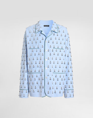 Dolce & Gabbana Vanity shirt with embroidery and piping Multicolor G5OI1ZGK174