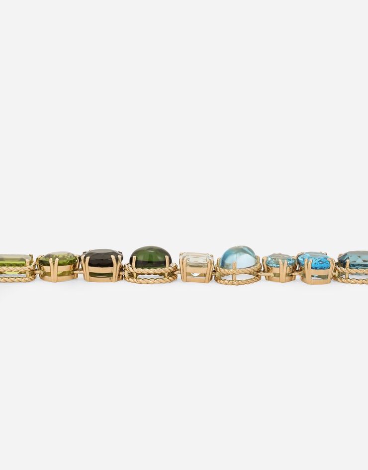 Dolce & Gabbana قلادة بأحجار متعددة الألوان ذهبي WNLB3GWMIX1