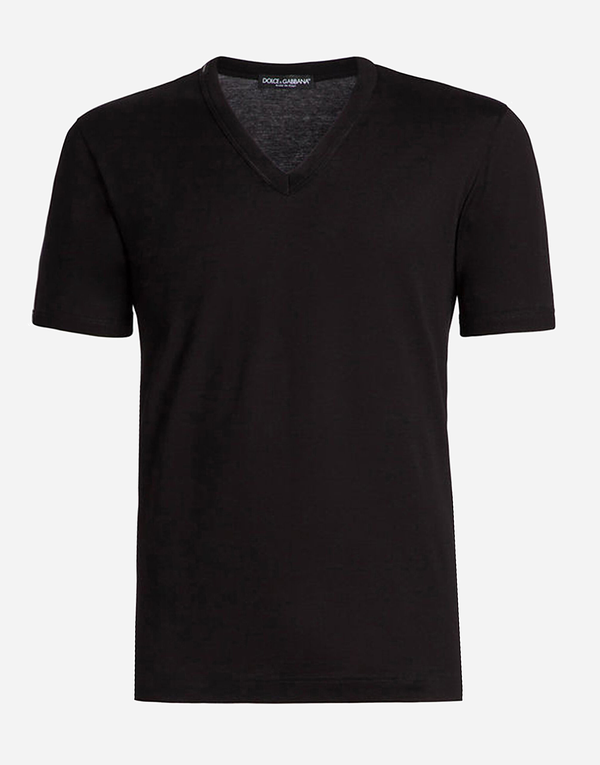 T SHIRT SCOLLO V in Black for Men Dolce Gabbana