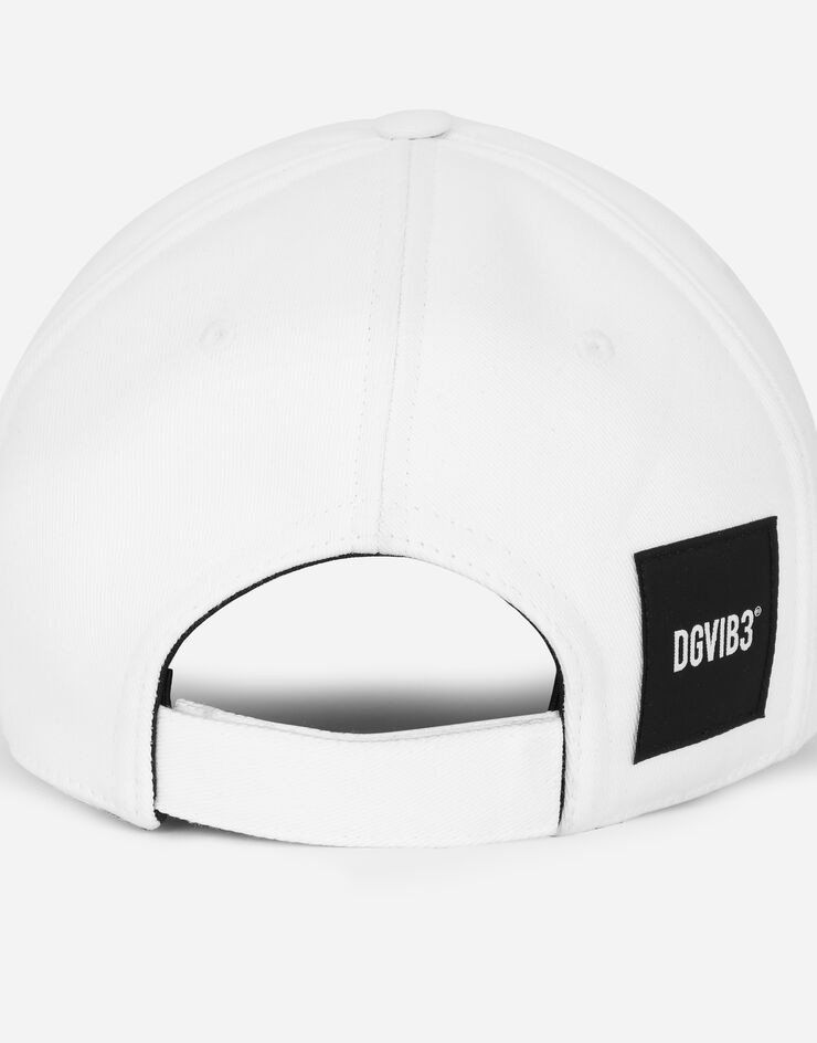 Dolce & Gabbana Casquette de base-ball en drill de coton à broderie DGVIB3 Blanc GH873ZGH197