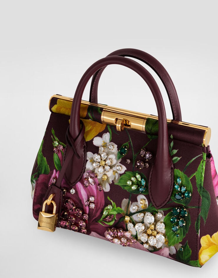 Dolce & Gabbana Rose-print satin day mini Marlene handbag Multicolor BB7744CZ167