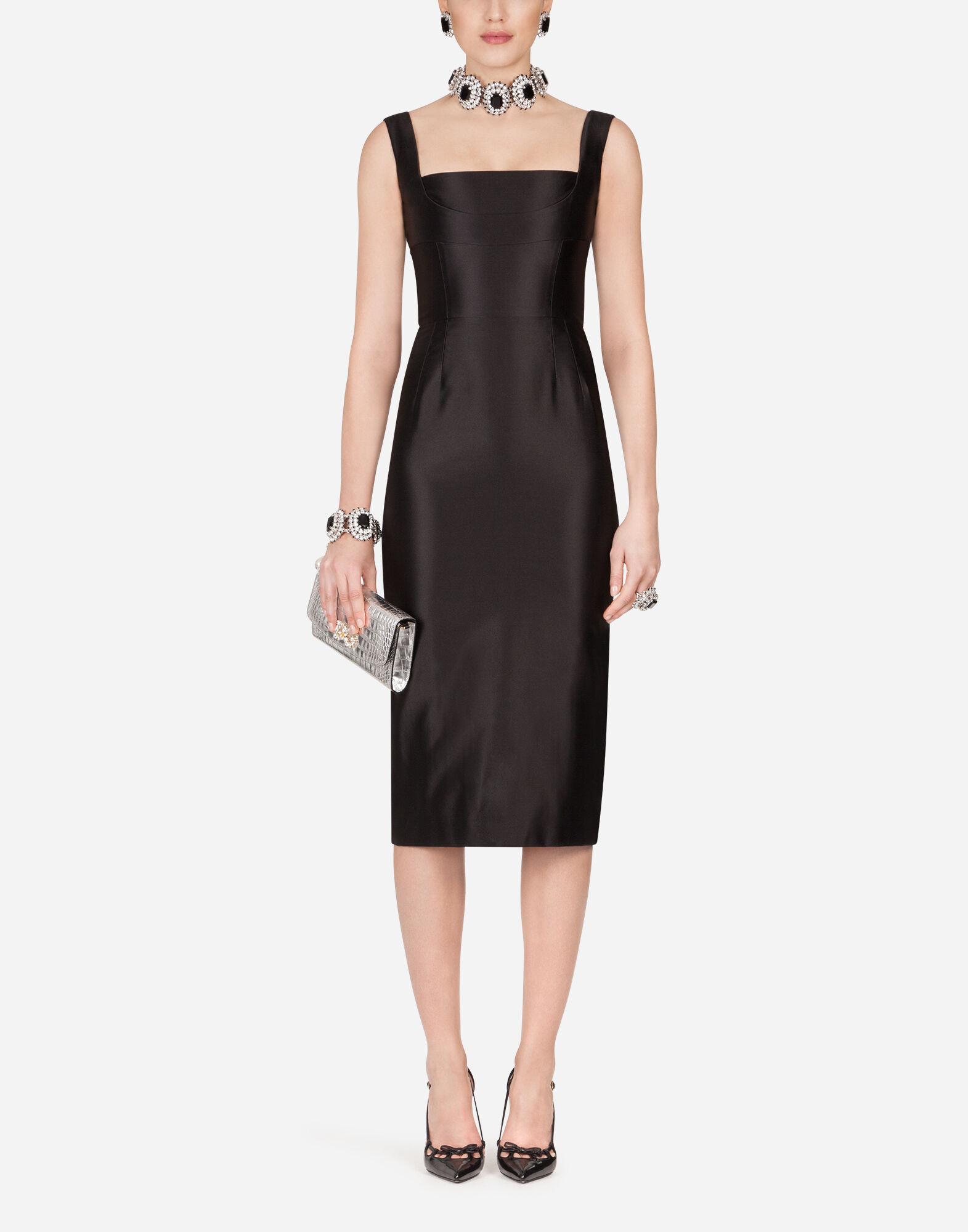 Dolce & Gabbana☆サテン ミディ丈 シースドレス F6TTYTFSIB5_H25PR_0.jpg