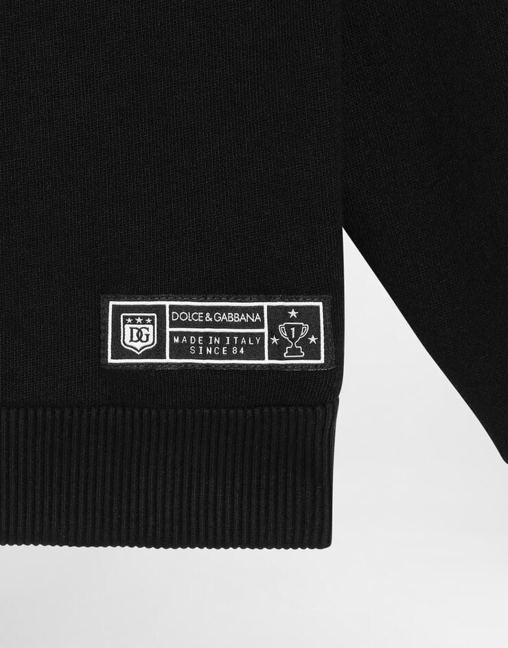 Dolce & Gabbana Jersey hoodie with DG print Black L4JWKZG7P2B
