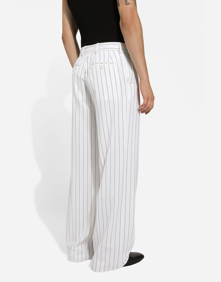 Dolce & Gabbana Pantalón de pernera recta con rayas diplomáticas Blanco GYZMHTFRBC7