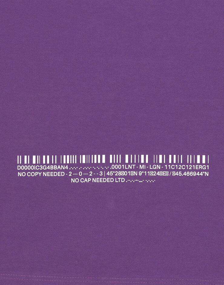 Dolce & Gabbana Short-sleeved T-shirt in cotton jersey with DGVIB3 print Purple F8U94TG7K3D