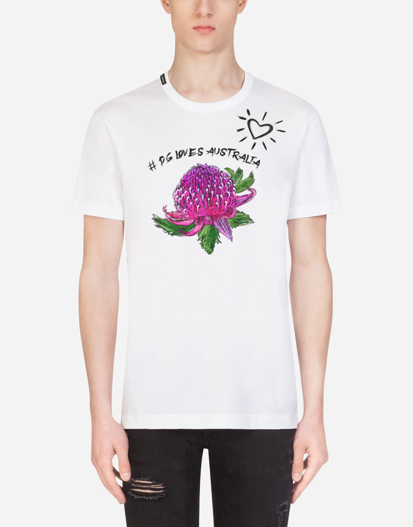 美品Dolce & Gabbana フラワープリント Tシャツ 36 DGLovesAustralia T-Shirt - Men's Clothing | Dolce&Gabbana