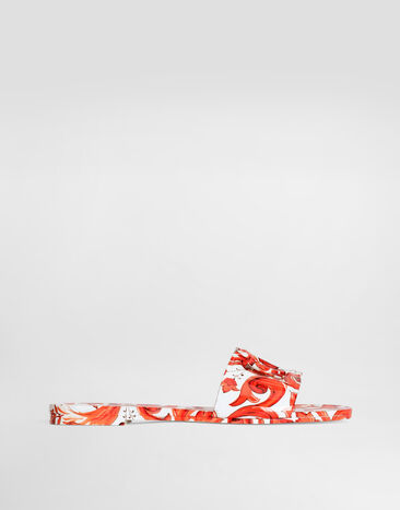 Dolce & Gabbana Majolica-print rubber beachwear slides Multicolor CW2215AE854