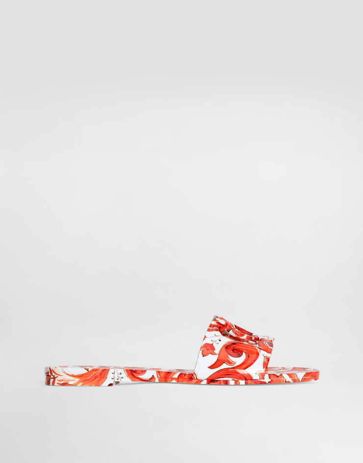 Dolce & Gabbana Majolica-print rubber beachwear slides Multicolor CW2215AE854