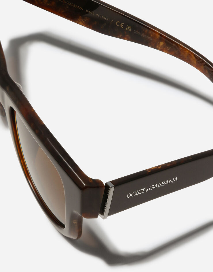 Dolce & Gabbana نظارة شمسية Lusso Sartoriale بني في الأعلى/ذهبي لؤلؤي وبني VG4515VP673