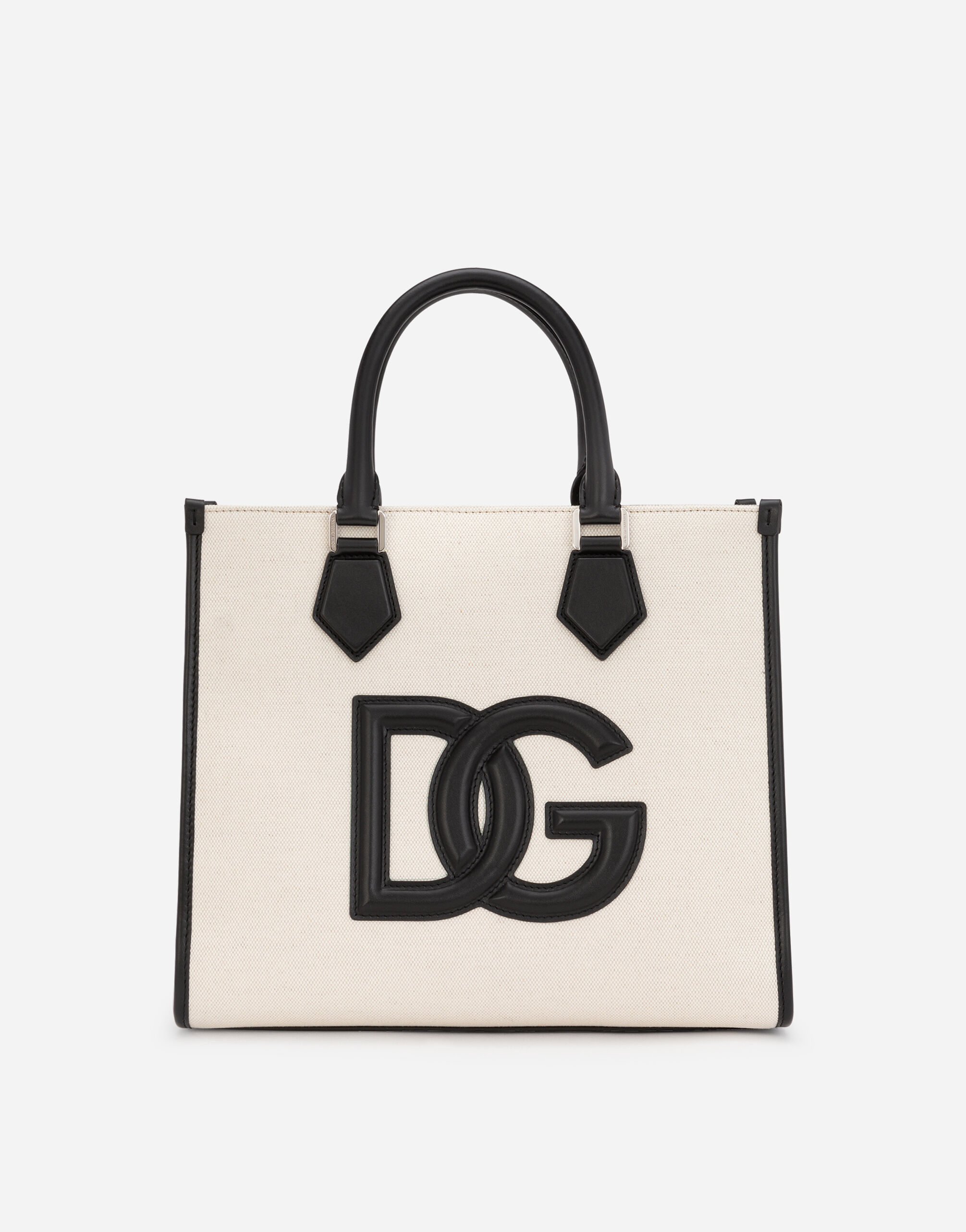 Dolce & Gabbana ショッピングバッグ キャンバス ナッパカーフスキンディテール ブラック BM2123AG182