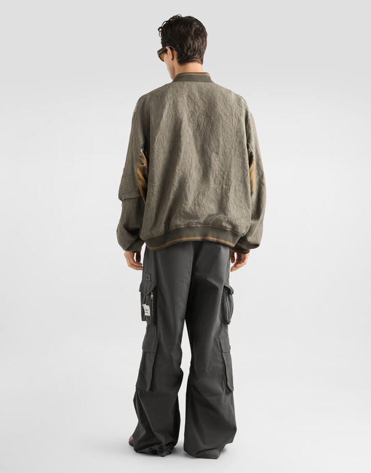 Dolce & Gabbana Cargo-print oversized twill bomber jacket Multicolor G9CBBTHI12D