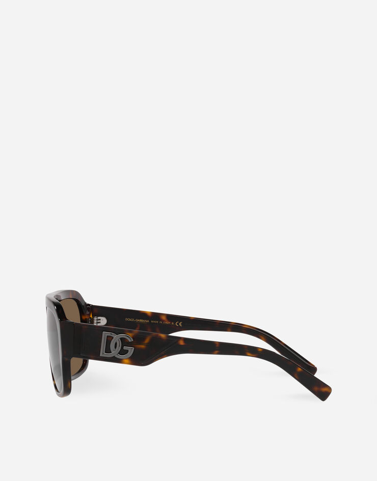 Dolce & Gabbana نظارة شمسية بشعار DG متقاطع هافانا VG440AVP273