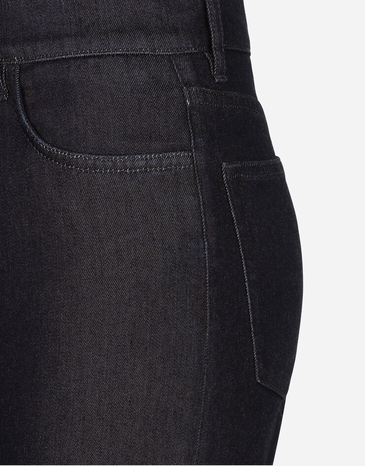 Dolce & Gabbana Vaqueros acampanados en denim de algodón y seda Multicolor FTC69DG8LW8