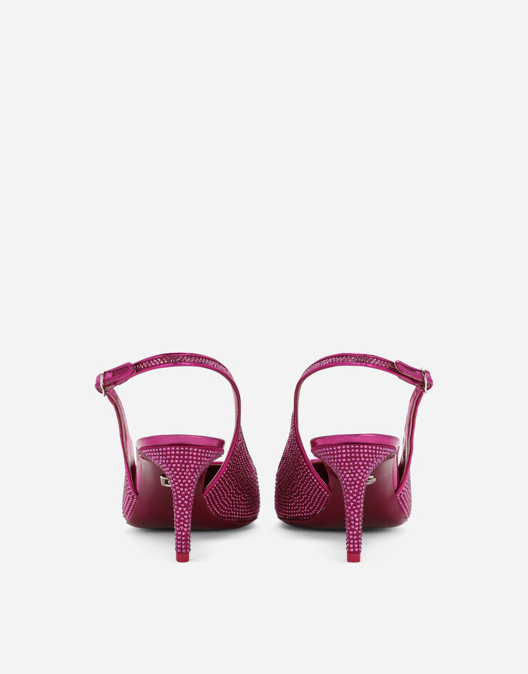Dolce&Gabbana Zapato destalonado de raso y strass termoadhesivos Fucsia CG0665AO185