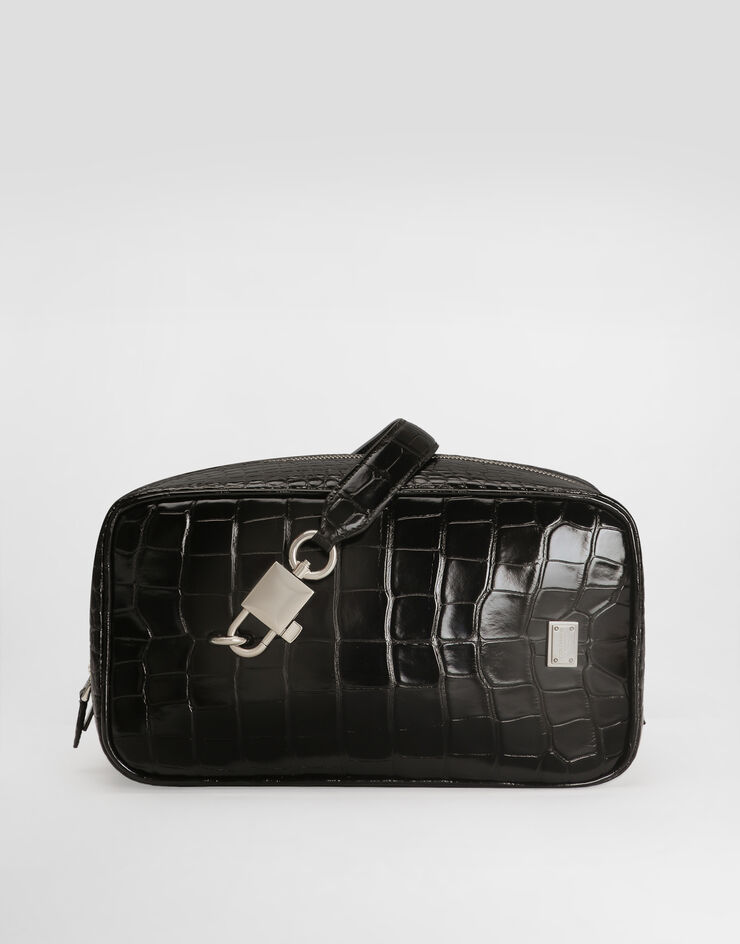 Dolce & Gabbana Lock polished alligator handbag Black BM2449A2T69