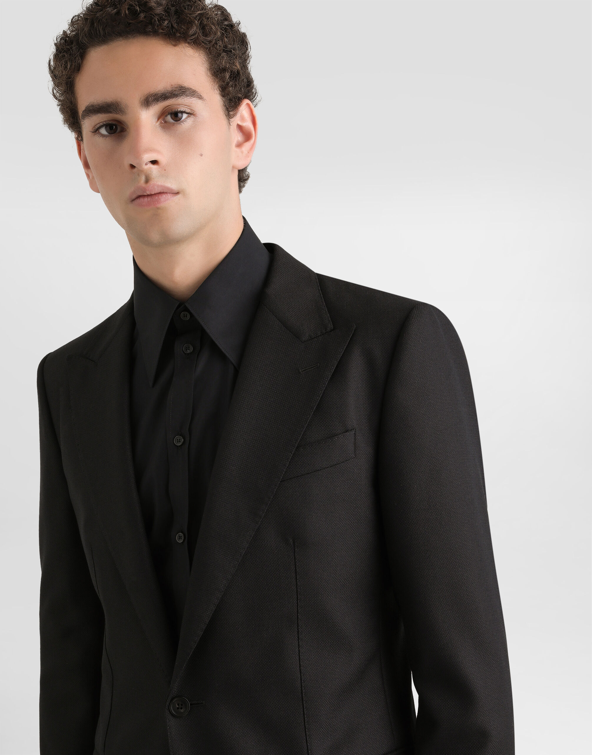 Blackのメンズ Single-breasted taormina wool jacket | Dolce&Gabbana®