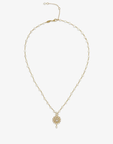 Dolce & Gabbana Romance necklace in yellow gold with pearls Gold WALK5GWYE01