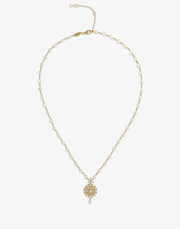 Dolce & Gabbana Romance necklace in yellow gold with pearls GOLD WAFS3GWPEA1