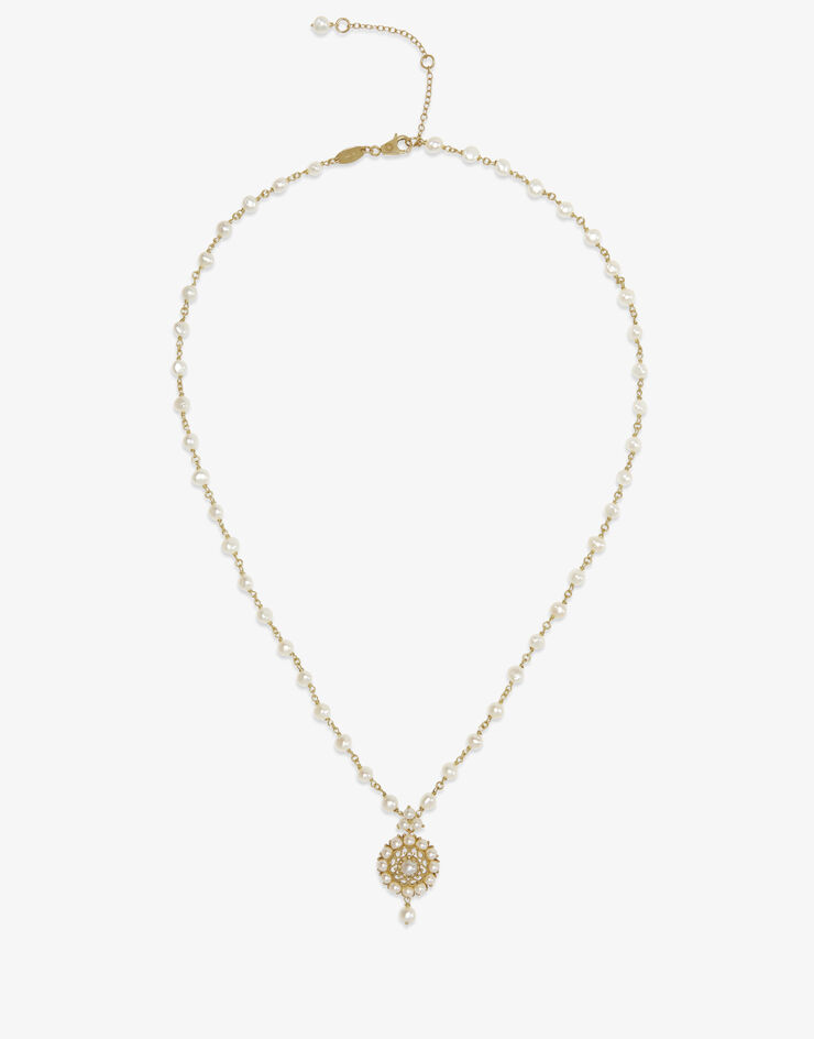 Dolce & Gabbana Collar Romance de oro amarillo con perlas Dorado WAFS3GWPEA1