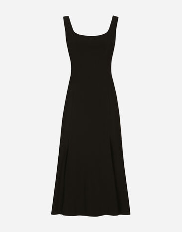Dolce&Gabbana Calf-length cady dress Black F6CPUTFUIAH