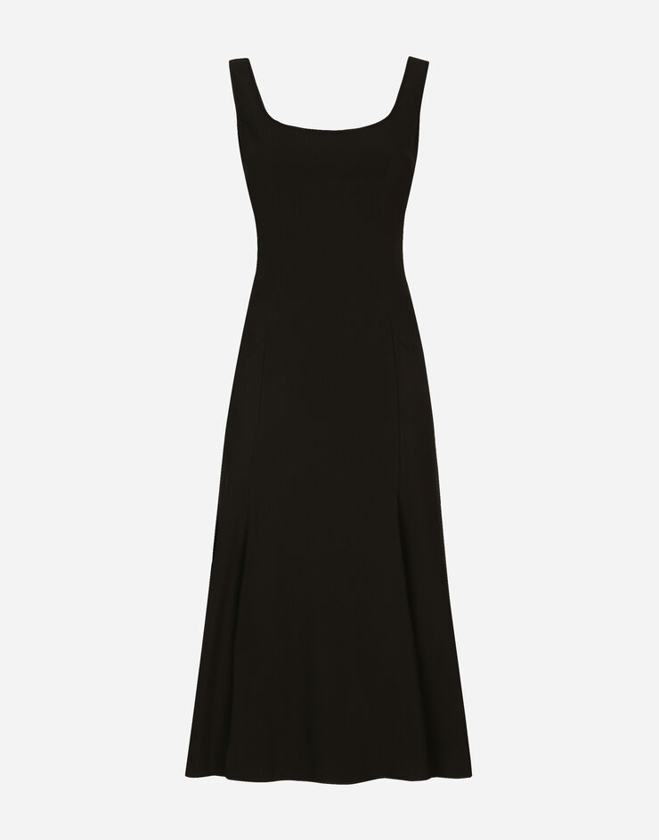 Dolce&Gabbana Longuette-Kleid aus Cady Schwarz F6CPUTFUIAH