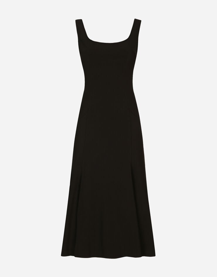 Dolce&Gabbana Calf-length cady dress Black F6CPUTFUIAH