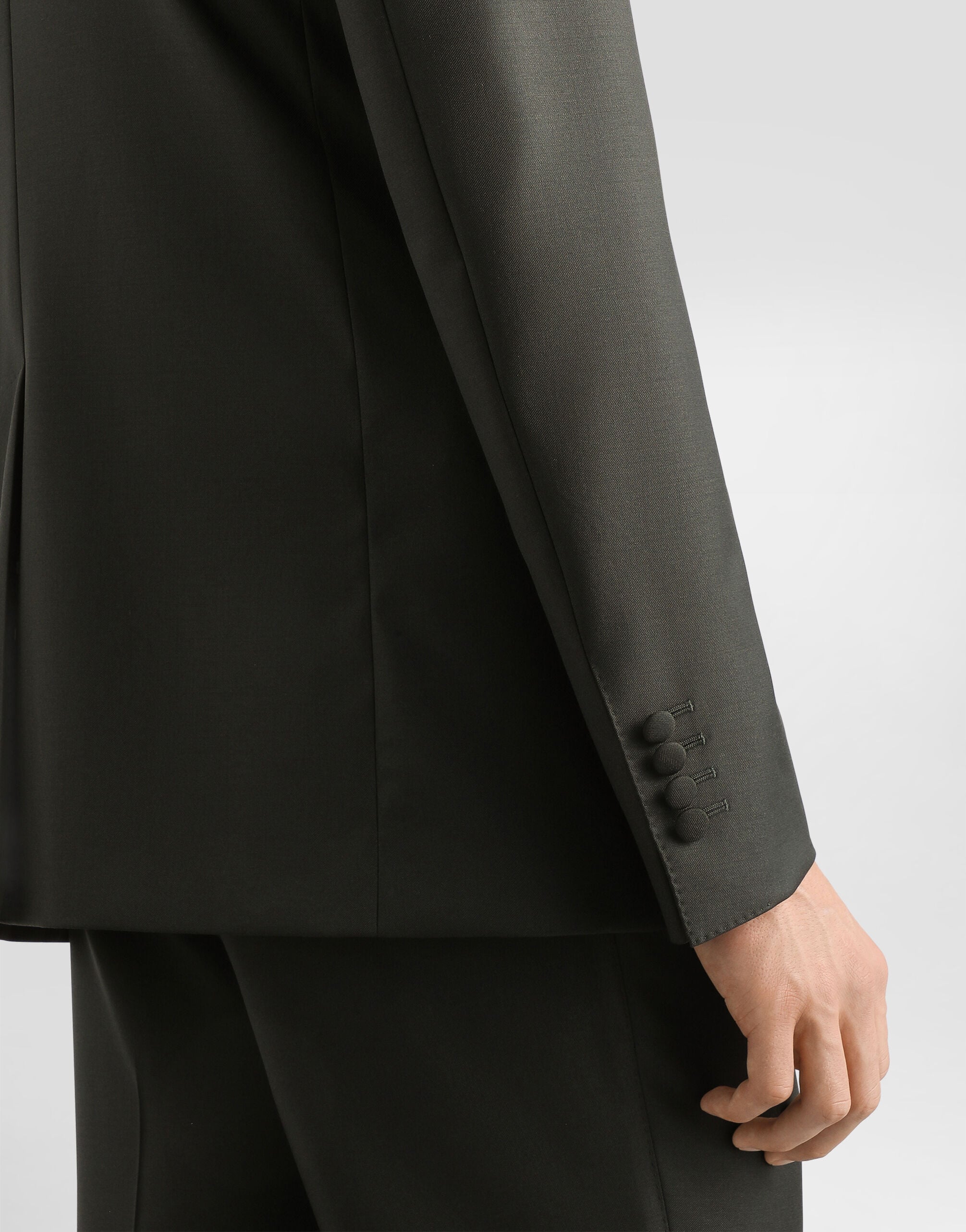 Double-breasted virgin wool jacket in Green for Men | Dolce&Gabbana®