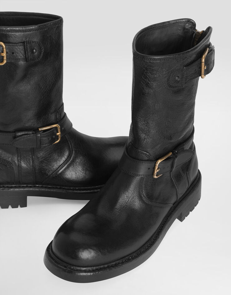 Dolce & Gabbana Bottes de motard en cuir Noir A70032AO018