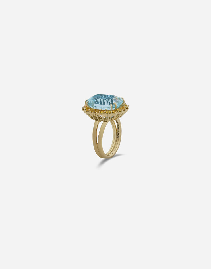 Dolce & Gabbana Ring Heritage aus gelbgold, aquamarin und gelben saphiren GOLD WRFE6GWBY00