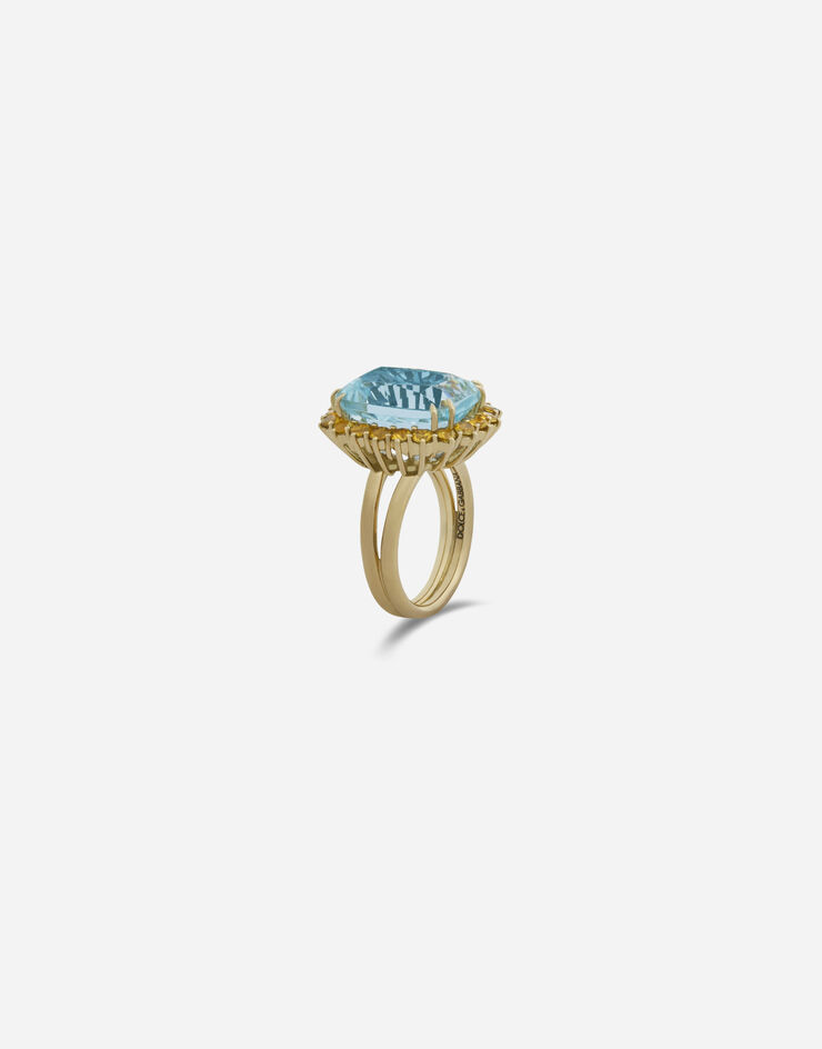 Dolce & Gabbana Heritage ring in yellow gold, aquamarine and yello sapphires Gold WRFE6GWBY00