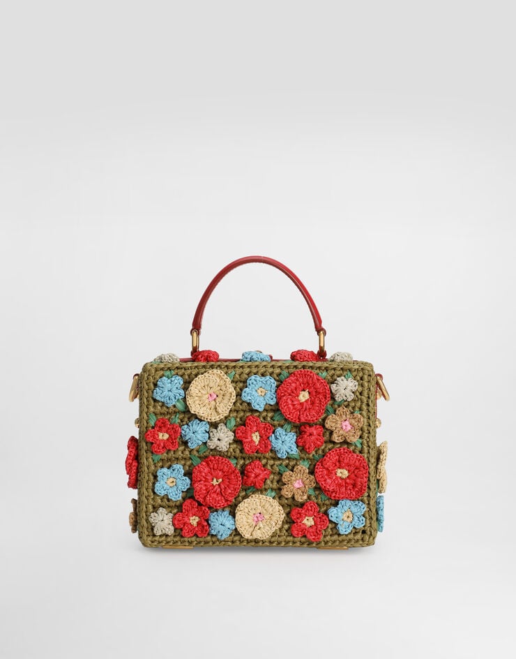 Dolce & Gabbana Sac à main Dolce Box en raphia au crochet Multicolor BB5970AZ350