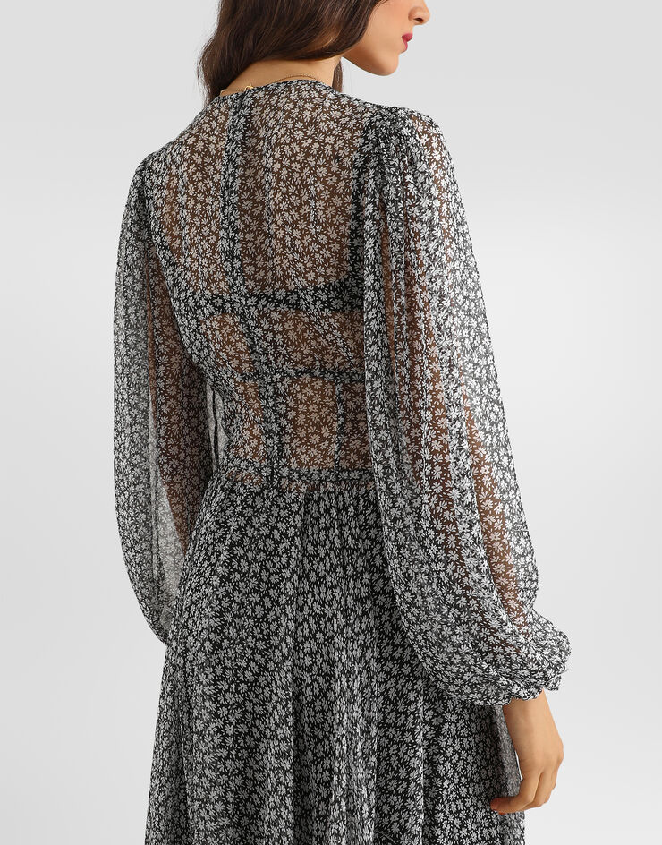 Dolce & Gabbana Daisy-print chiffon dress Dolce & Gabbana Daisy-print chiffon dress Multicolor F632STIS165