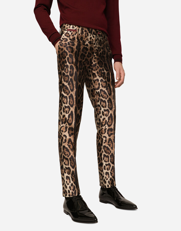 Dolce & Gabbana Silk mikado pants with leopard print IMPRIMÉ ANIMALIER GY7BMTIS1B8