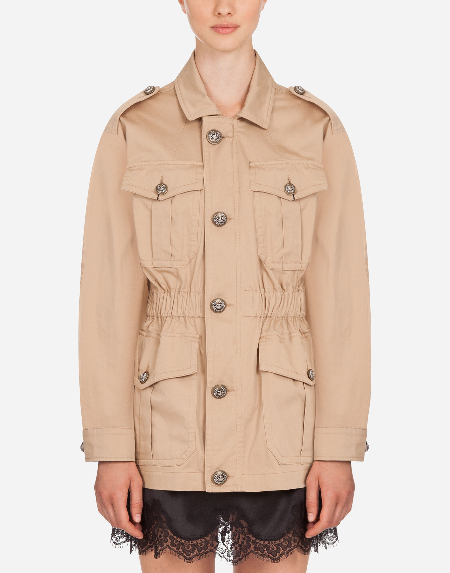 dolce&gabbana サファリジャケット 44 DOLCE & GABBANA Canvas Safari Jacket SNEAK PEEK with Belt