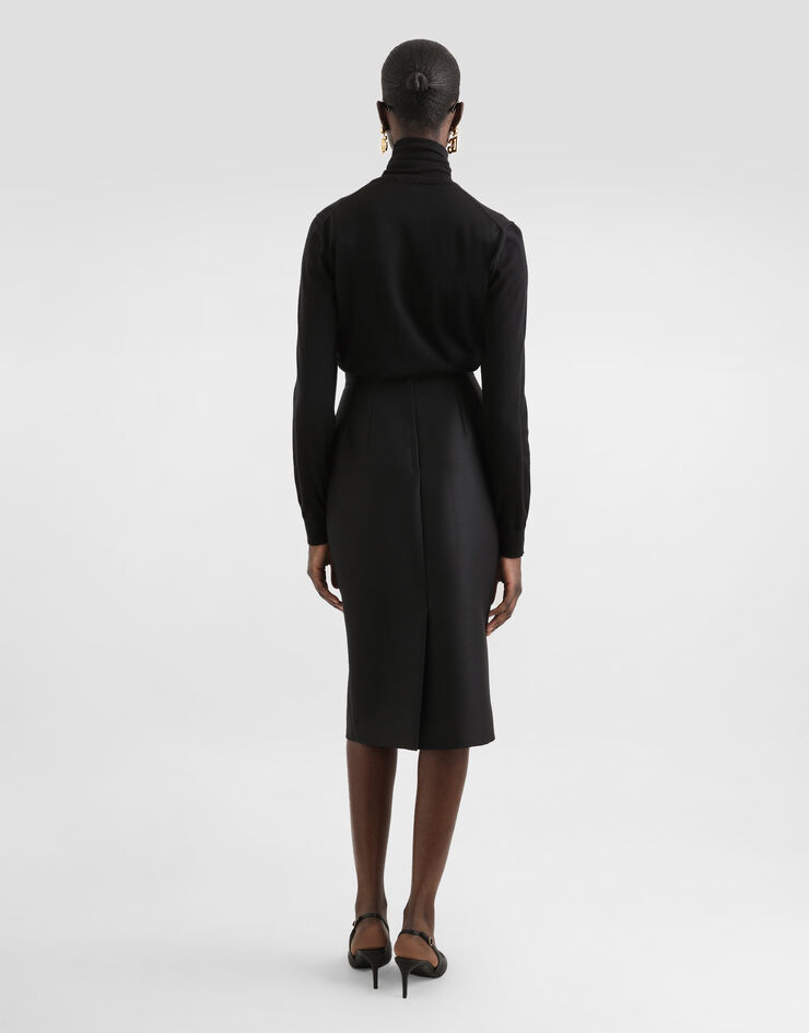 Dolce & Gabbana Faille sheath skirt Black F4CJGTFU3R1