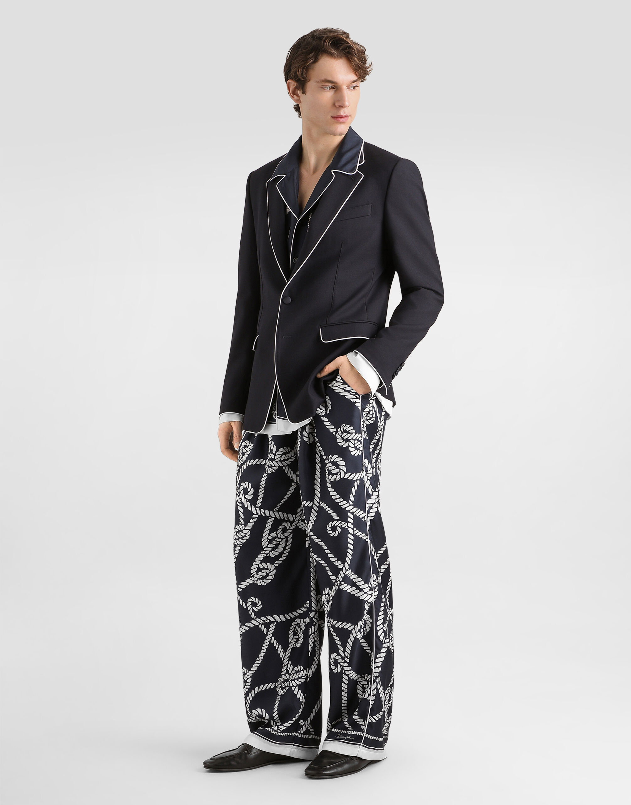 Multicolorのメンズ Marina-print silk twill shirt | Dolce&Gabbana®