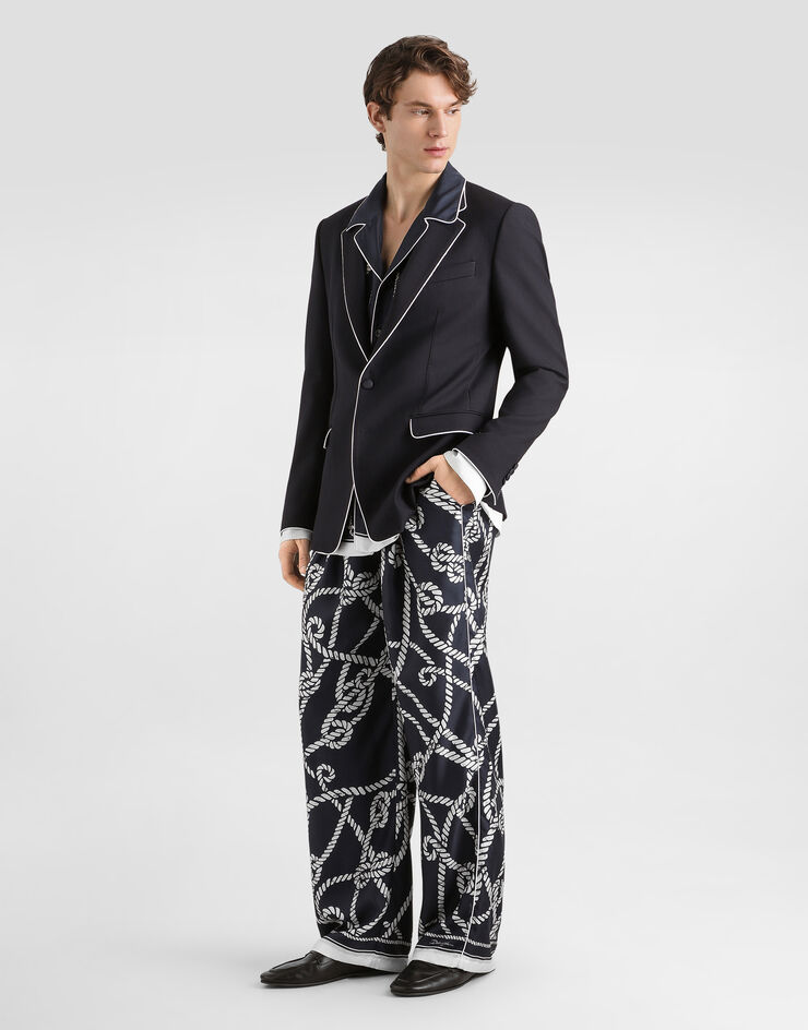 Dolce & Gabbana Camisa Vanity en twill de seda con estampado marino Dolce & Gabbana Camisa Vanity en twill de seda con estampado marino Multicolor G5IF1THI142