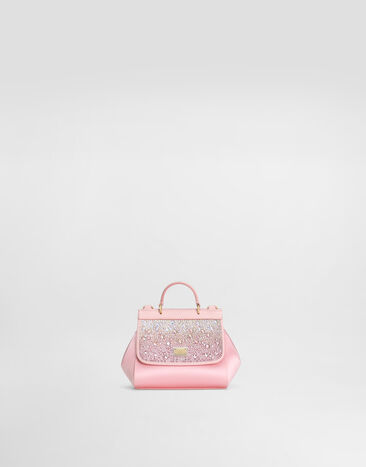 Dolce & Gabbana Satin Sicily crossbody bag with ombré-effect fusible rhinestones Print L5JTNDFSG9W