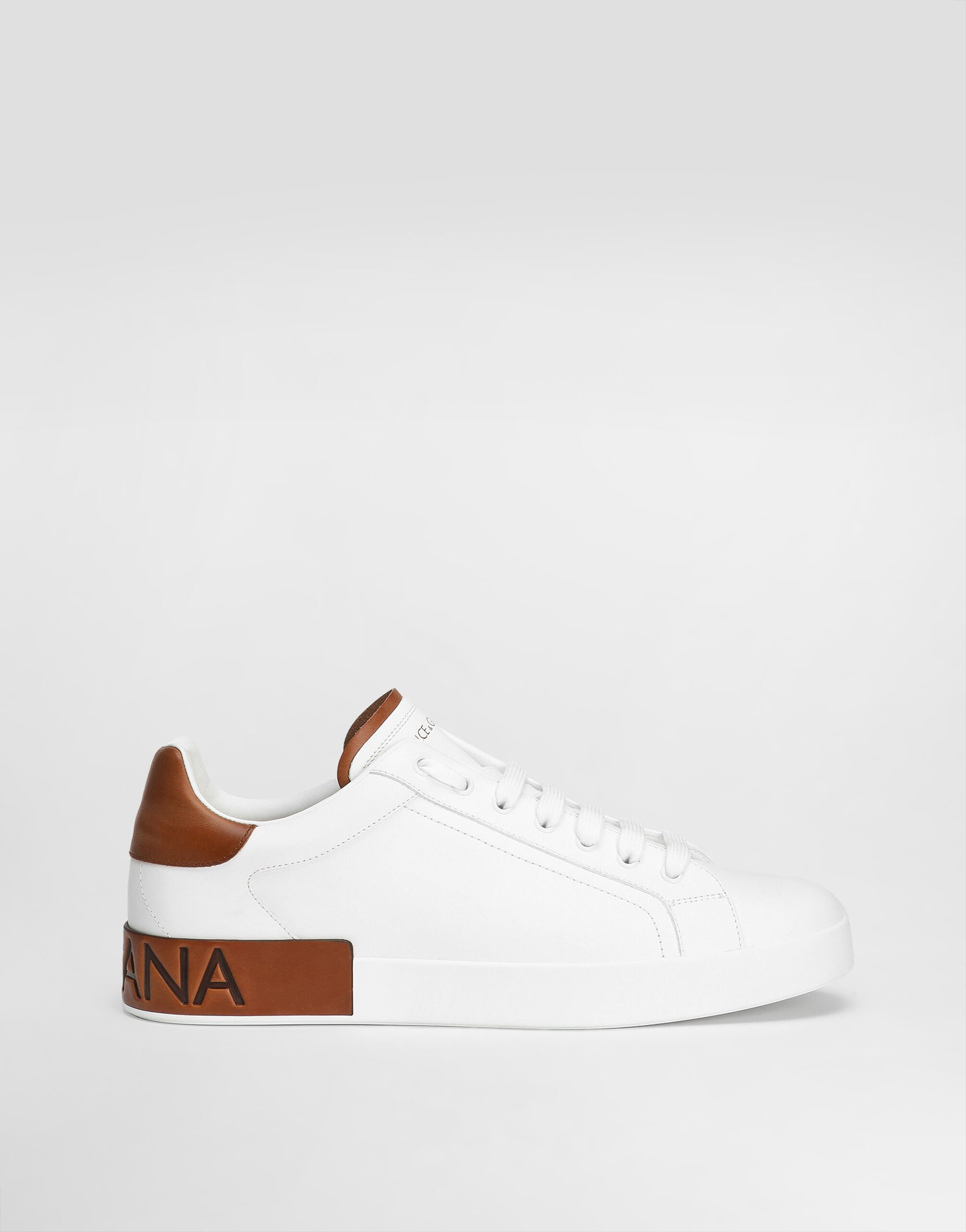 Calfskin Portofino sneakers in White for Men | Dolce&Gabbana®