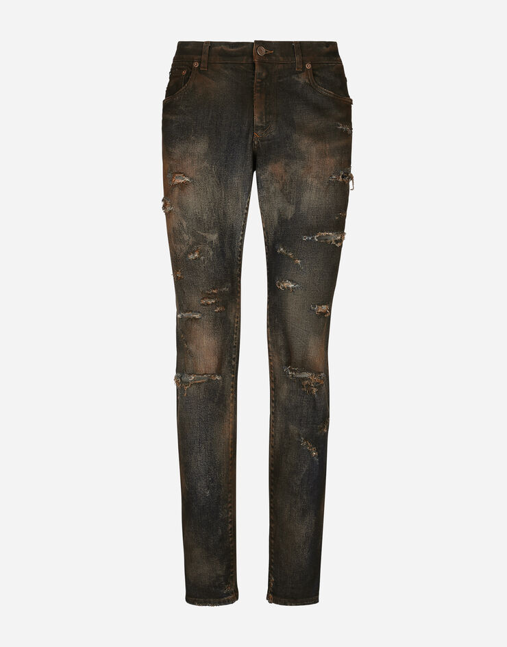 Dolce&Gabbana Slim-fit overdyed stretch denim jeans Multicolor GY07CDG8II8