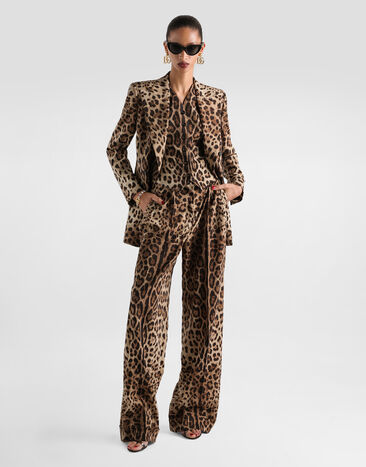 Dolce & Gabbana Leo-print wool trousers Print FTBMPTFSBAV